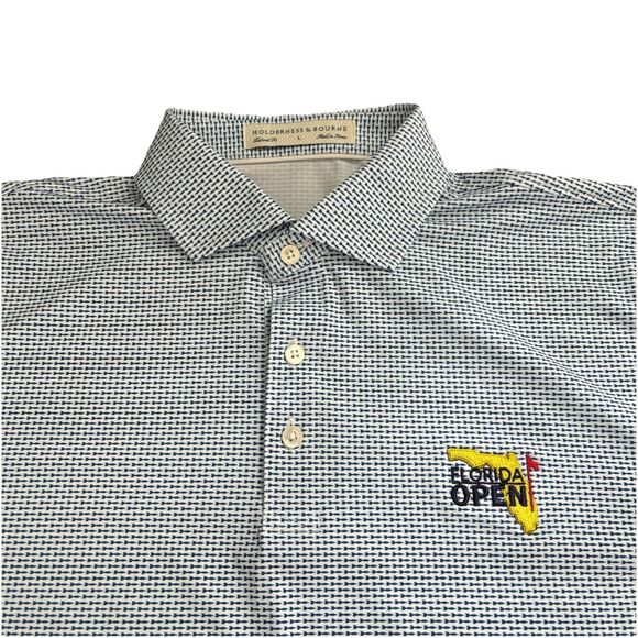 Holderness & Bourne Duncan Shirt "throwing dart" DryLuxe Performance Golf Polo L - Picture 2 of 8